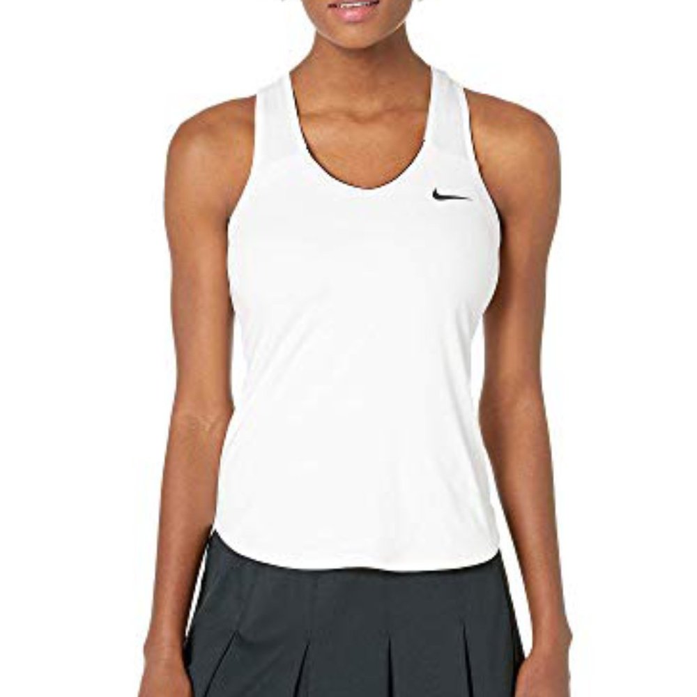 Nike Women's Sleeveless White V neck Tank …